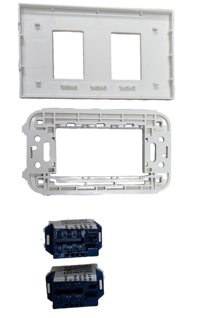 Panasonic 2 Gang Telephone Outlet with Plate, 2 Gang Voice Outlet with Plate WEG2164 x 2PCS / WEG6802W-1