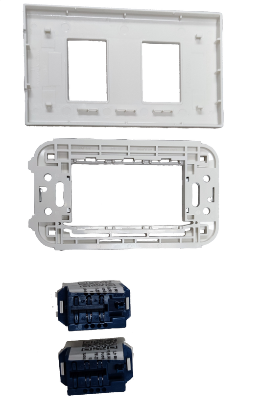 Panasonic 2 Gang Telephone Outlet with Plate, 2 Gang Voice Outlet with Plate WEG2164 x 2PCS / WEG6802W-1