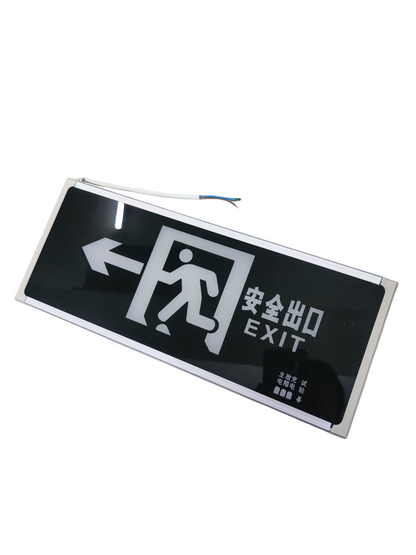LED Exit Sign Green Left Arrow 3W 220V Running Man Glass GB17945-2000 (C)SF