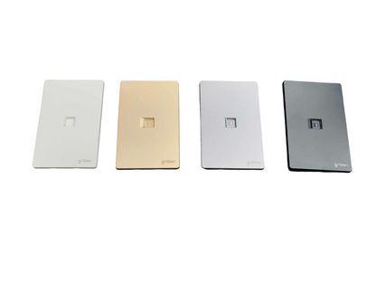 Grazen 1 Gang LAN Outlet with Plate Cover CAT5e Data Outlet Available in Black, White, Grey and  White GW-017