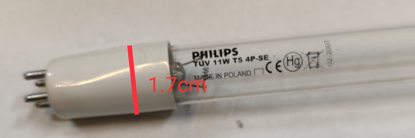 Philips Germicidal Tube 11W 4 Pins T-5, UV-C 11W T-5 Tube, Disinfecting Sterilizing Lamp for Water Station 25cm