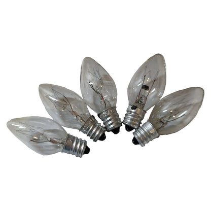 Pollux 5W Pilot Light E12 220V C7 1/2 Small Candle Shape Bulb Clear Tint Color Available in Clear, Green, Red, Blue and Yellow