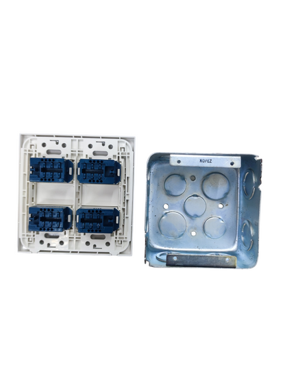 Panasonic 4 Gang Telephone Outlet Wide Series with Utility Box WEG6804+(4XWEG2164)+Utility Box