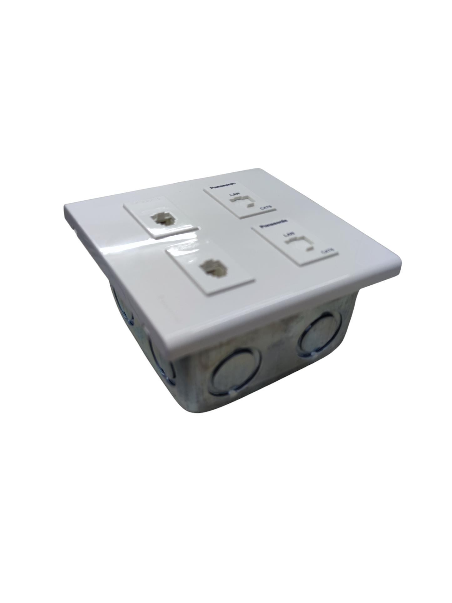 Panasonic 2 Gang CAT6 with 2 Gang Telephone Outlet Data with Voice and Utility Box WEG6804+(2XWEG24886)+(2XWEG2164)+Utility Box
