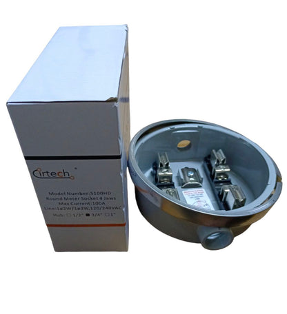 Citrtech Round Meter Base 3/4", Electrical Meter Base, KWH Meter Base