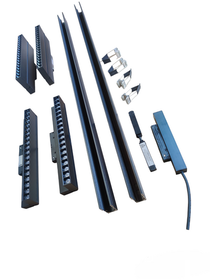 Magnetic Track Light 2 Meters 50mm with 4pcs 18W LED Foldable Grille Track Light 220V Warm White 3000K ( ILLUMIQ TERRA)