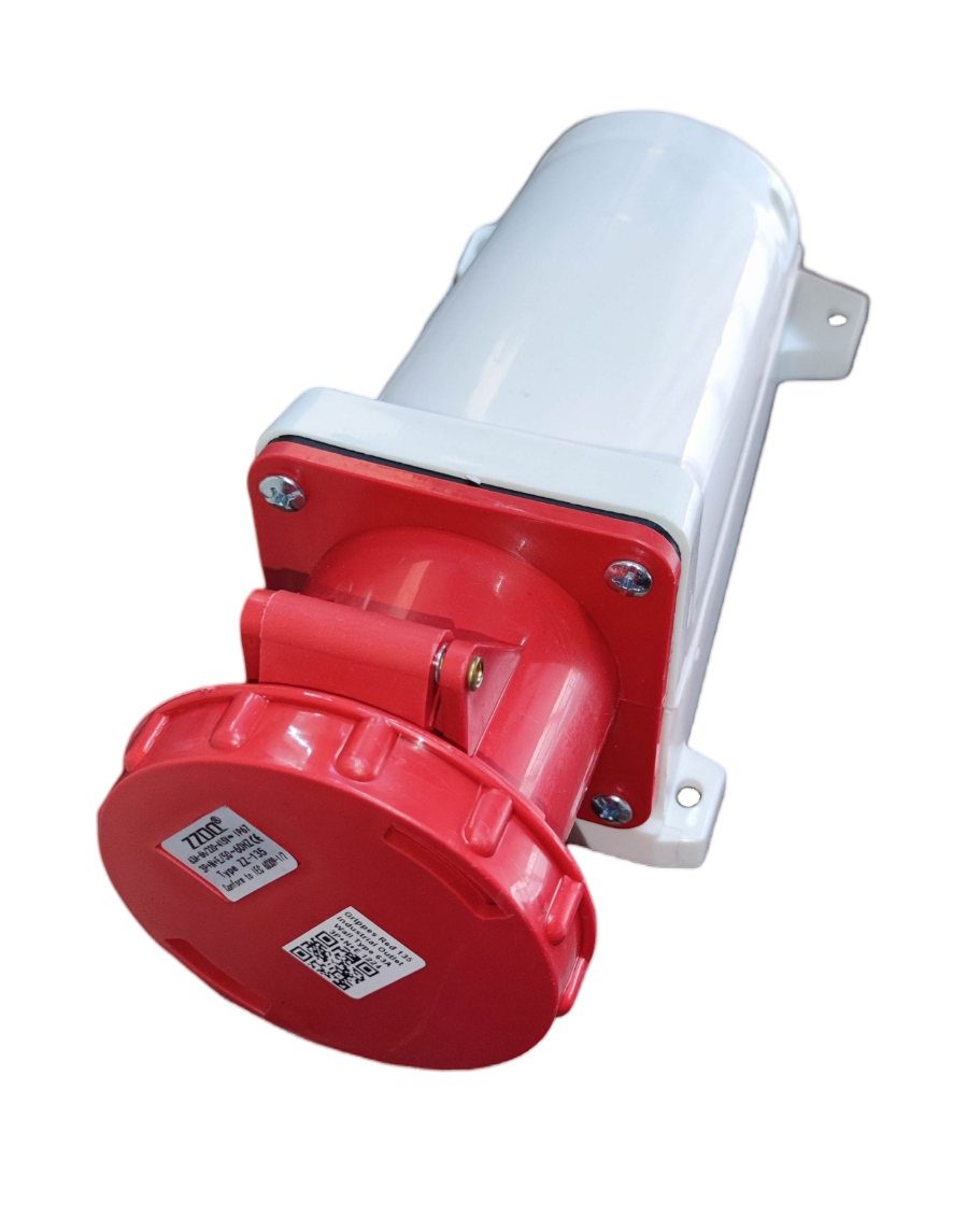 Grippes 63A 3P+E+N Industrial Outlet 5 Pins 220V IP67 #135 Wall Type IEC309-2