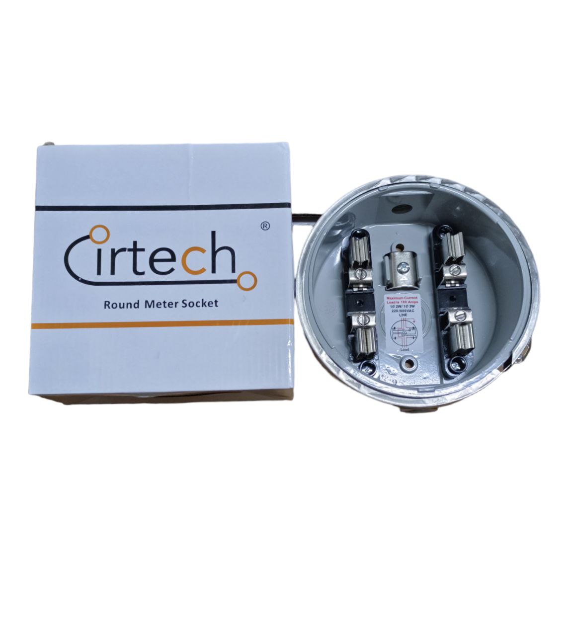 Cirtech Round Meter Base 1/2 inch Hub Electrical Meter Base KWH Meter Base 4 Jaws