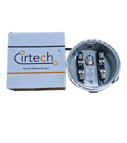 Cirtech Round Meter Base 1/2 inch Hub Electrical Meter Base KWH Meter Base 4 Jaws