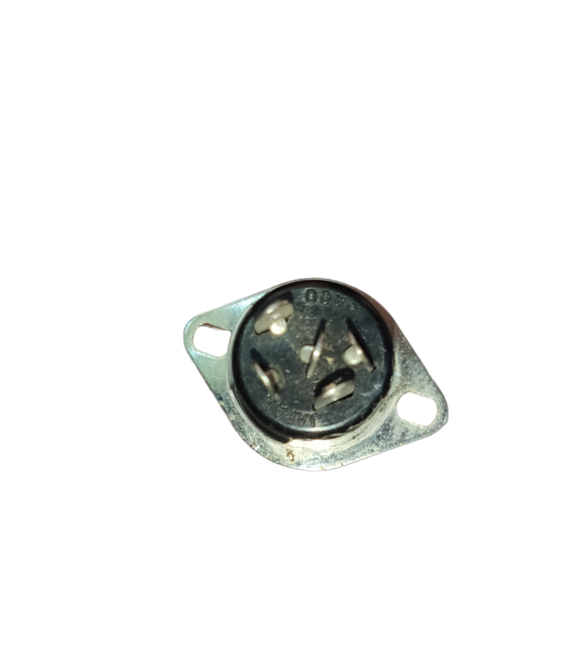 5 pin DIN chassis connector with metal mounting flange for electrical circuitry parts