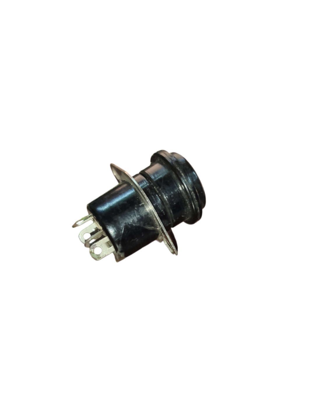 Black 5 pin DIN chassis connector electrical circuitry part from China on black background