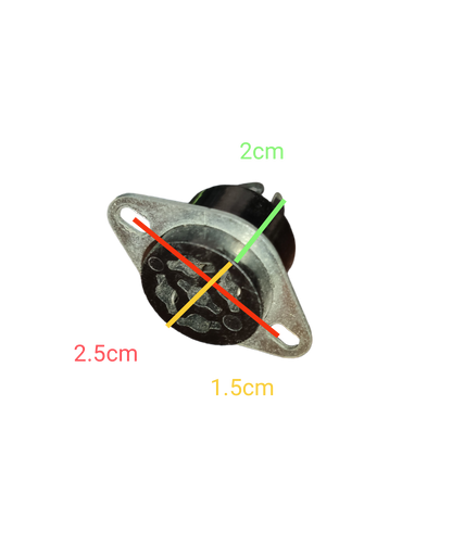 5 pin DIN connector socket electrical part with metal mounting plate and black plastic housing