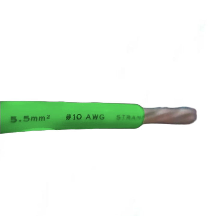 Phelps Dodge 5.5mm Stranded wire Green with exposed copper strands for electrical use