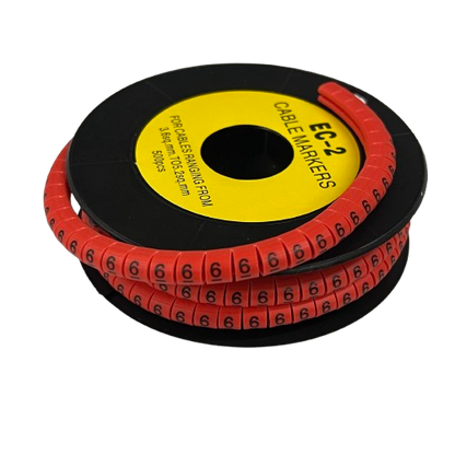 500pcs Cable Marker Red - 6 on a reel for organized cable management in various settings