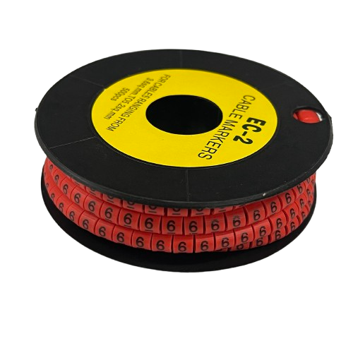 500pcs Cable Marker Red - 6 on a spool for organized cable management and identification