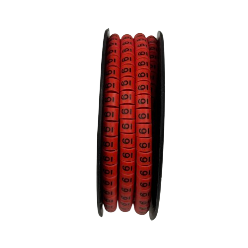 500pcs Cable Marker Red - 6 on a spool for organized and efficient wire labeling and identification