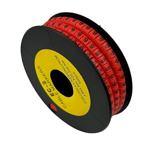 500pcs Cable Marker Red - 6 on a roll for effective cable organization and management