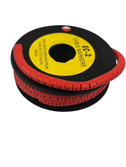 500pcs Cable Marker Red - F on spool, ideal for organizing and identifying cables