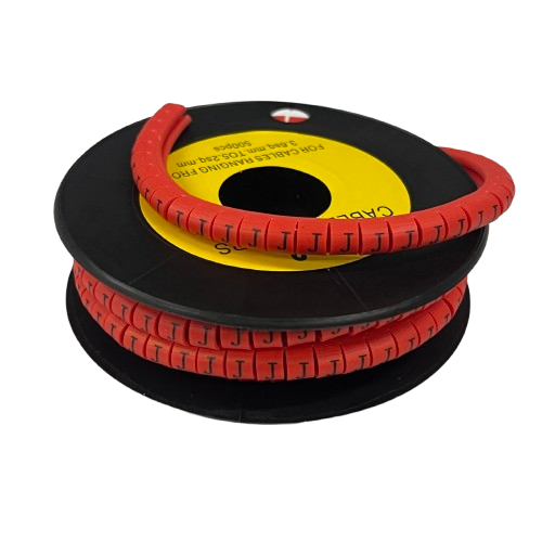 500pcs Cable Marker Red - J on a spool for effective cable organization and management