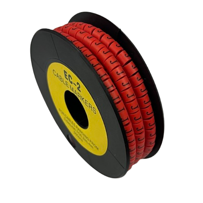 500pcs Cable Marker Red - J on a spool for organized cable management and labeling