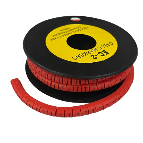 500pcs Cable Marker Red - J on a spool for neat and organized cable management