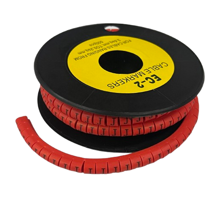 500pcs Cable Marker Red - J on a spool for neat and organized cable management