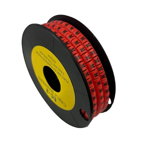 500pcs Cable Marker Red - M on a spool for organized cable management solutions