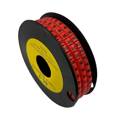 500pcs Cable Marker Red - M on a spool for organized cable management solutions
