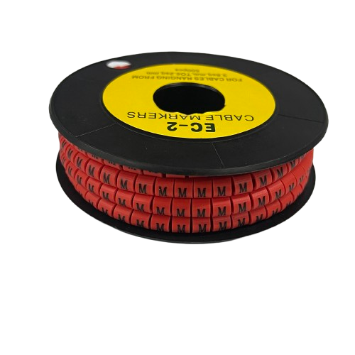 500pcs Cable Marker Red - M on a spool, perfect for organized cable management solutions