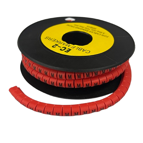 500pcs Cable Marker Red - M on a spool for organized and efficient cable management