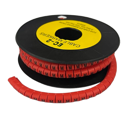 500pcs Cable Marker Red - M on a spool for organized and efficient cable management