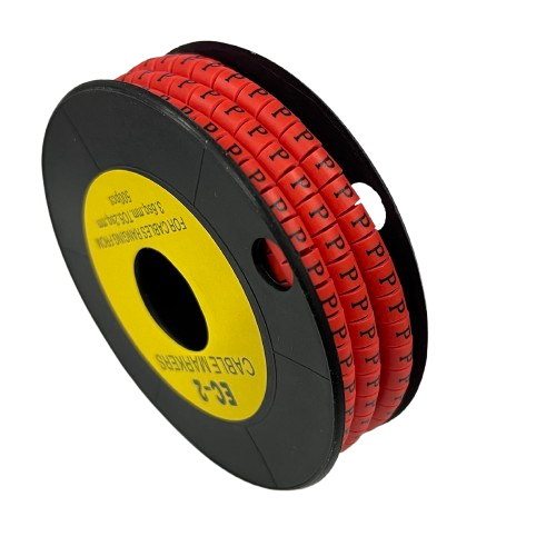 500pcs Cable Marker Red - P for organizing and identifying cables easily
