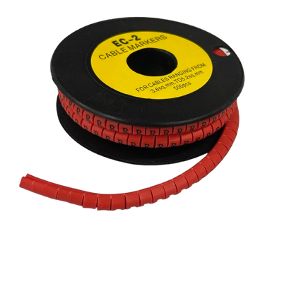 Grippes 500pcs Cable Marker Red - R on a spool for organizing and identifying cables easily