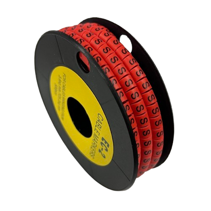 500pcs Cable Marker Red -S on a spool for efficient cable organization and management