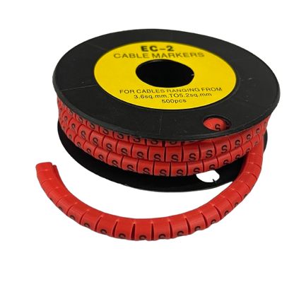 500pcs Cable Marker Red -S on a spool for efficient cable organization and identification