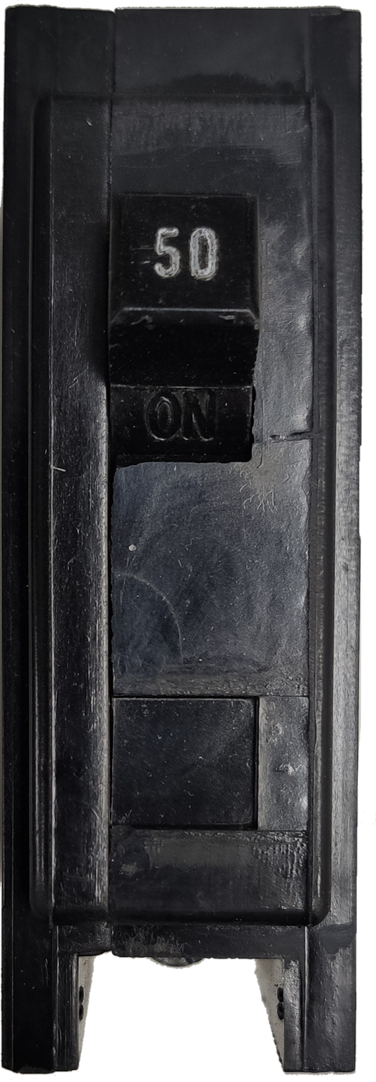 Westinghouse 50A 1 Pole Circuit Breaker Plug-in black electrical component with switch