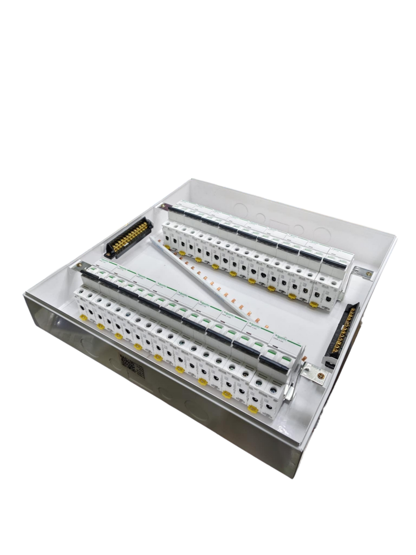Schneider 50A 2 Pole Main Miniature 32 Ways electrical distribution board with circuit breakers