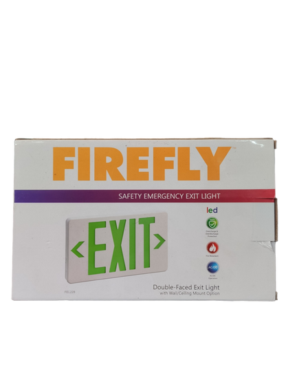 Firefly Double Face Exit Light with Wall/ Ceiling Mount Option FEL228, LED Exit Sign Back to Back
