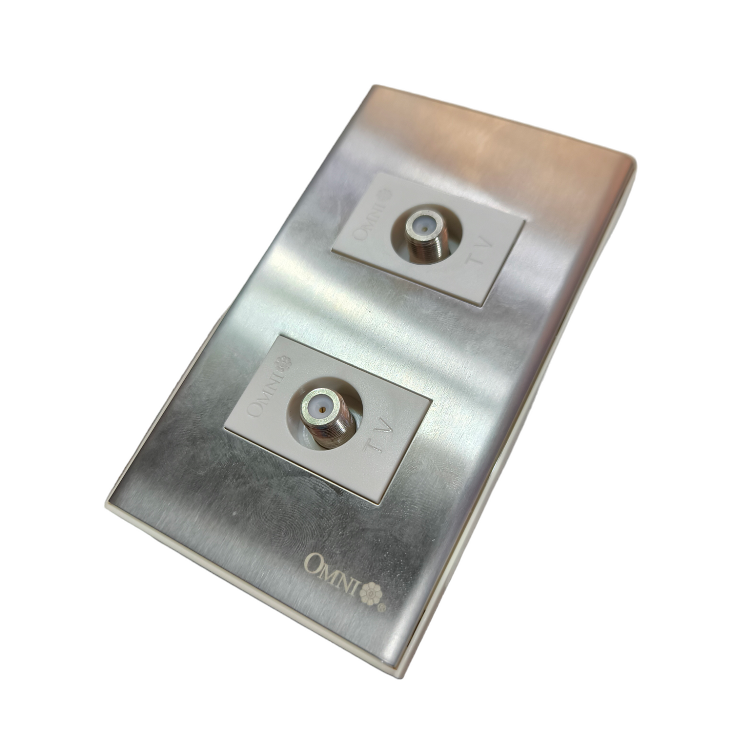 Omni 2 Gang Cable Outlet Wide Series WWP-112S+(WWV-301x2)