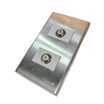 Omni 2 Gang Cable Outlet Wide Series WWP-112S+(WWV-301x2)