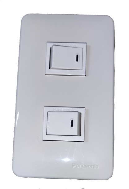 Panasonic 2 Gang 1 Way Switch Classic Series, 2 Gang Switch Classic Series 16A 250V WNG5001-5 /  WNF6202W-8