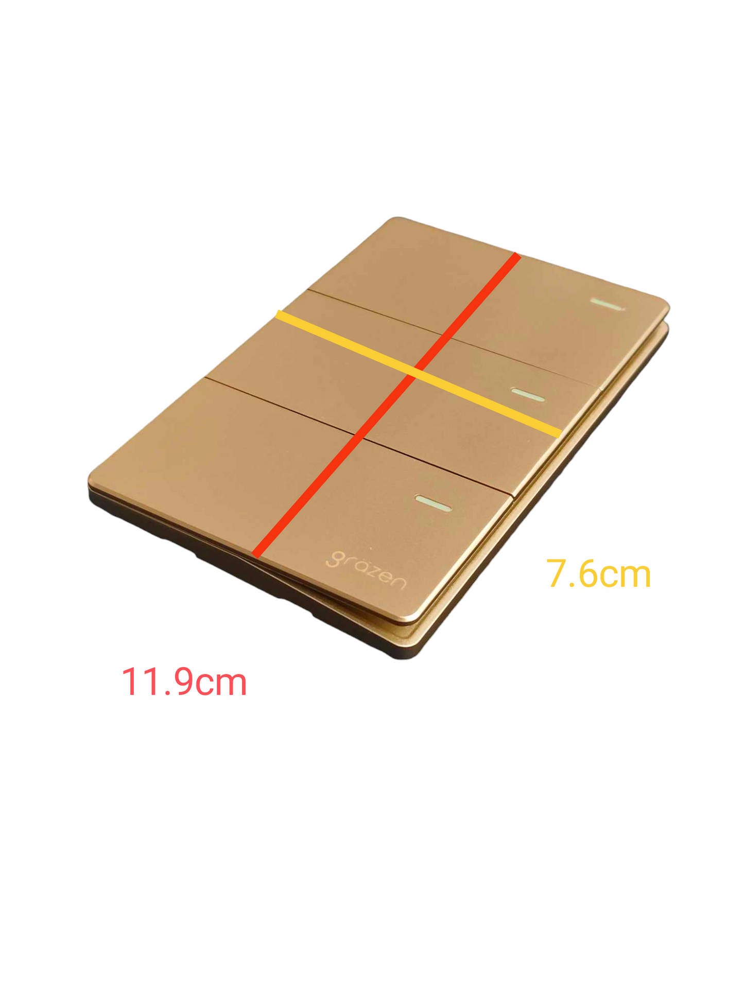 Grazen 3 Gang 1 Way Switch 16A 220V GW-005 Available Black , White, Grey and White