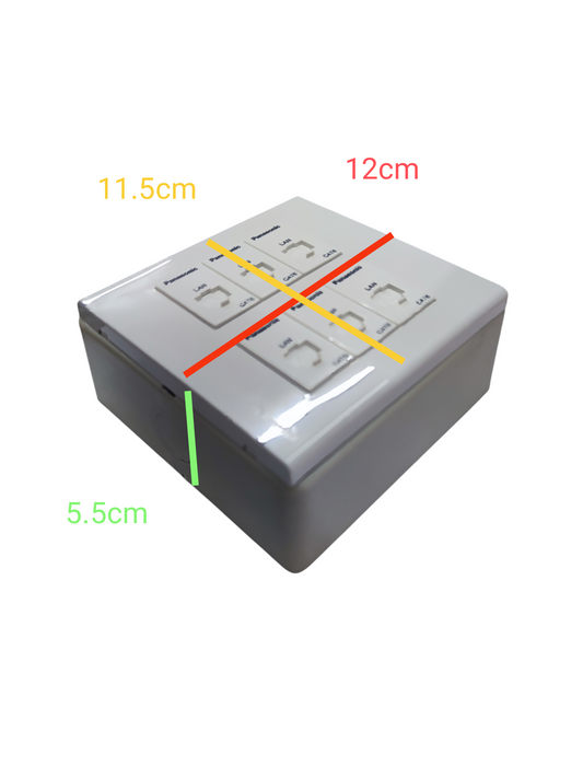 Panasonic 6 Gang LAN Outlet CAT6 with Utility Box WEG6806+(6XWEG24886)+Utility Box