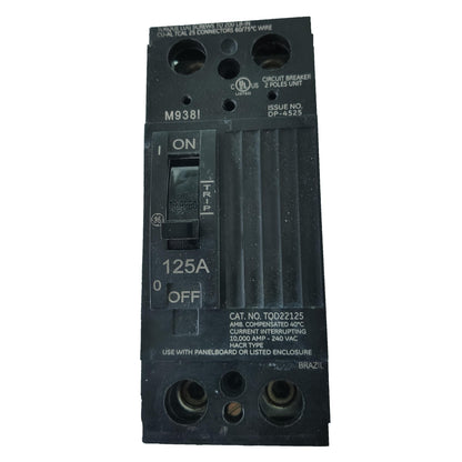 GE 125A 2 Pole 10KAIC 220V Circuit Breaker Commercial Single Phase TQD
