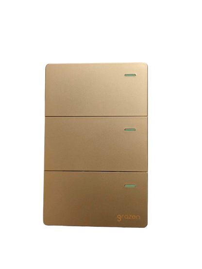 Grazen 3 Gang 1 Way Switch 16A 220V GW-005 Available Black , White, Grey and White