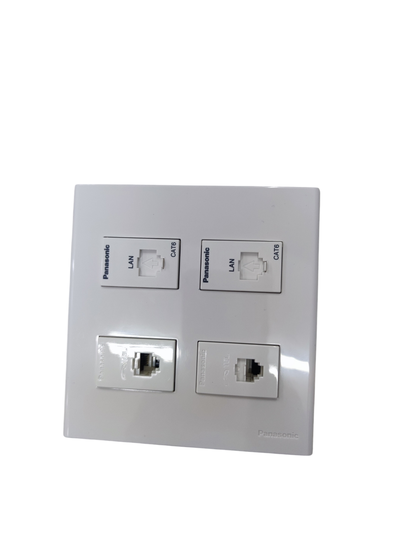Panasonic 2 Gang CAT6 with 2 Gang Telephone Outlet Data with Voice and Utility Box WEG6804+(2XWEG24886)+(2XWEG2164)+Utility Box