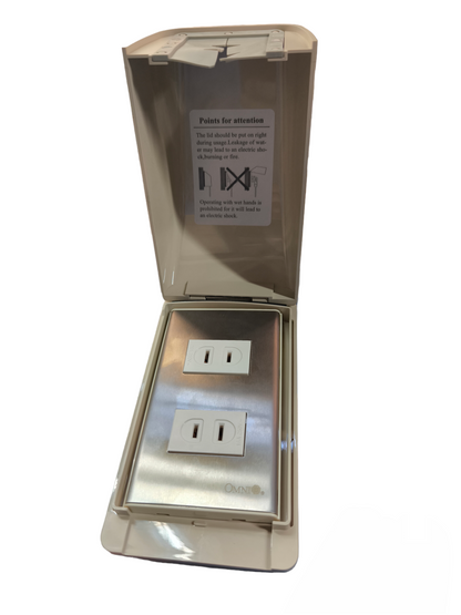Omni Weatherproof 2 Gang Flat Pin Outlet 15A 250V WPP-601+WWP-112S+(WWR-200x2)