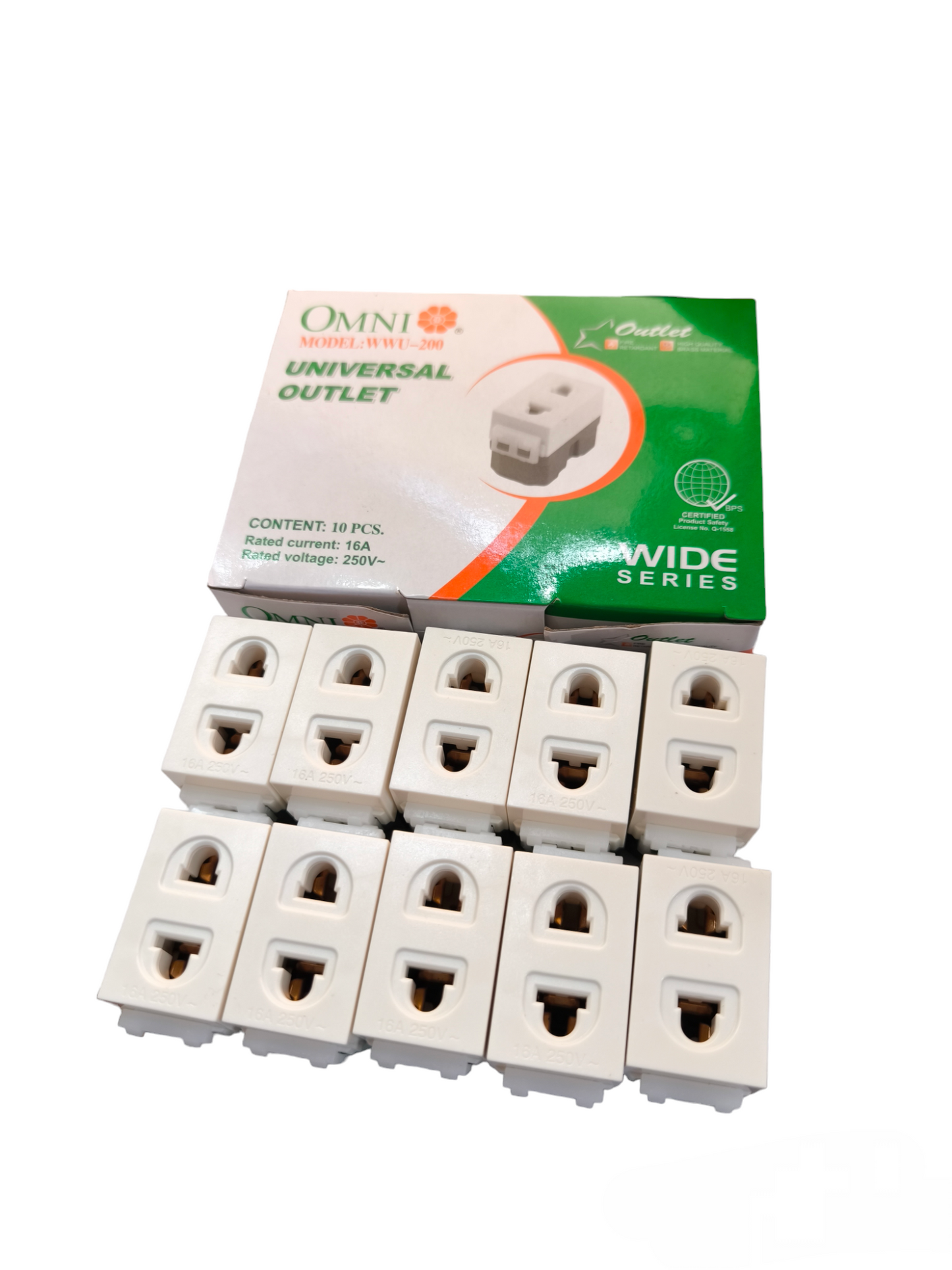 Omni Universal Outlet 15A 250V WWU-200 (10pcs)