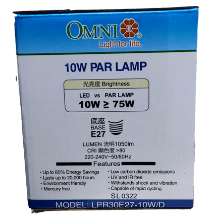 Omni 10W PAR 30 E27 220V Daylight ( Omni) LPR30E27-10W/D, LED PAR 30 10W E27 220V Daylight