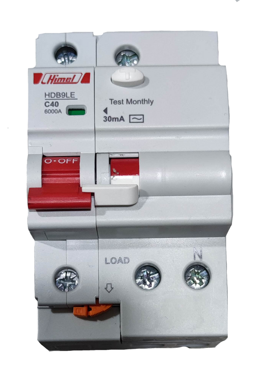 Himel 40A 6 KAIC 30mA 1P+N 220V AC HDB9LEN63IC40S, RCBO Residual Circuit Breaker with OverLoad